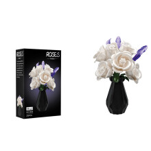 New Home Decorations 2026black And White Rose Vase, Wooden Flower Diy Home Decoration, Ornament Model