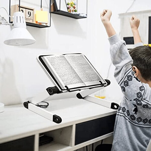 Aluminium Reading Stand, Adjustable Height Angle Document Holder with Non-Slip Base, for Textbooks and Tablets 1