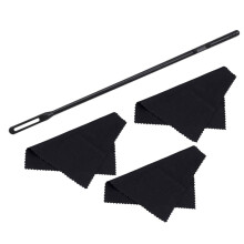 Flute Cleaning Kit with Reusable Cloth and Slim Rod for Saxophone Clarinet Woodwind Care