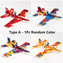 (Type A - 1Pc)Electric Foam Plane Glider Hand Airplanes Capacitor with LED Light Outdoor Aircraft Model