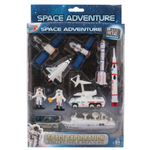 (Q1238B)Rocket Model Aircraft Space Toy Set Child Car Launch Tower Space Ship Children's Creative Educational