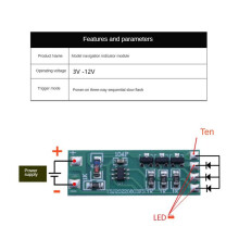 10Pcs 3-12V Flashing LED Light Module Red  Pair Flashing for Car Model Bicycle Electric Vehicle Safety Light