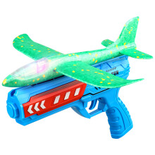 (Blue and Light Plane)Airplane Launcher Toys Throwing Foam Plane Ejection Aircraft Launcher Catapult
