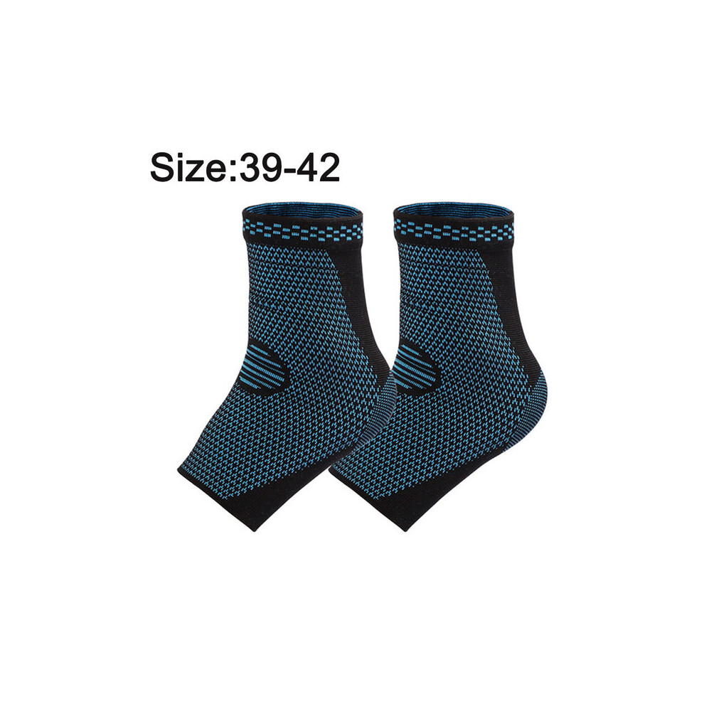 Dark/Blue Ankle Protector With Integrated Compression Footbed, Automatic Edge Closing For Reduced Load, M