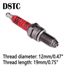 (D8TC-1 Stück) 1 Stück Rennzündkerze D8TC A7TC Hochleistungs-3-Elektroden-Motorradzündkerze für Honda