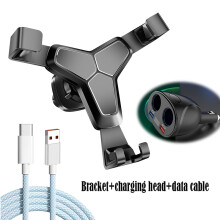 (Schwarz-Himmelblau) Auto-Handyhalterungsset, Autoladegerät-Zigarettenanzünderadapter 120W Netzteil
