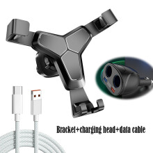 (Schwarz-Grau-Weiß) Auto-Handyhalterungsset, Autoladegerät-Zigarettenanzünderadapter 120W Netzteil