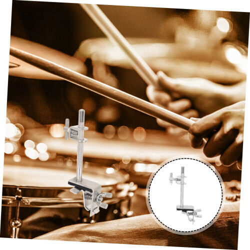 Drum Clamp with Adjustable Rotating Cowbell Mount Arm for Secure Percussion Accessory Holding 2