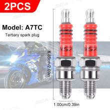 (A7TC 2 Stück) BLALION Moto Racing 3-Elektroden-Zündkerze A7TC D8TC GY6 CG 50 70 110 125 150 cm³ für
