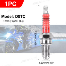 (D8TC 1 Stück) BLALION Moto Racing 3-Elektroden-Zündkerze A7TC D8TC GY6 CG 50 70 110 125 150 cm³ für