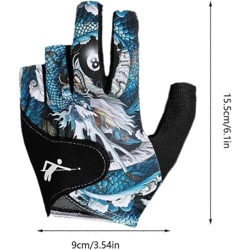 Billiard Glove for Left-Handed Adjustable Half-Finger Enhanced Grip Control Practice Games 1