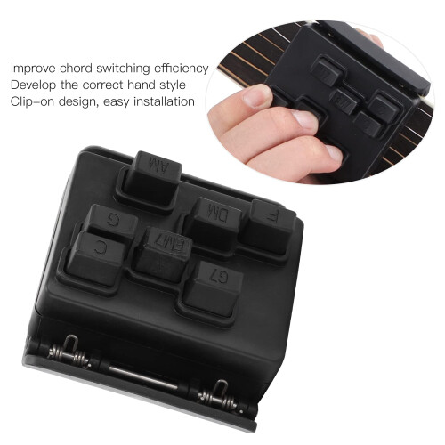 Ukulele Chord Trainer with Clear Note Marks, ClipOn Learning Aid for Soprano and Concert 2