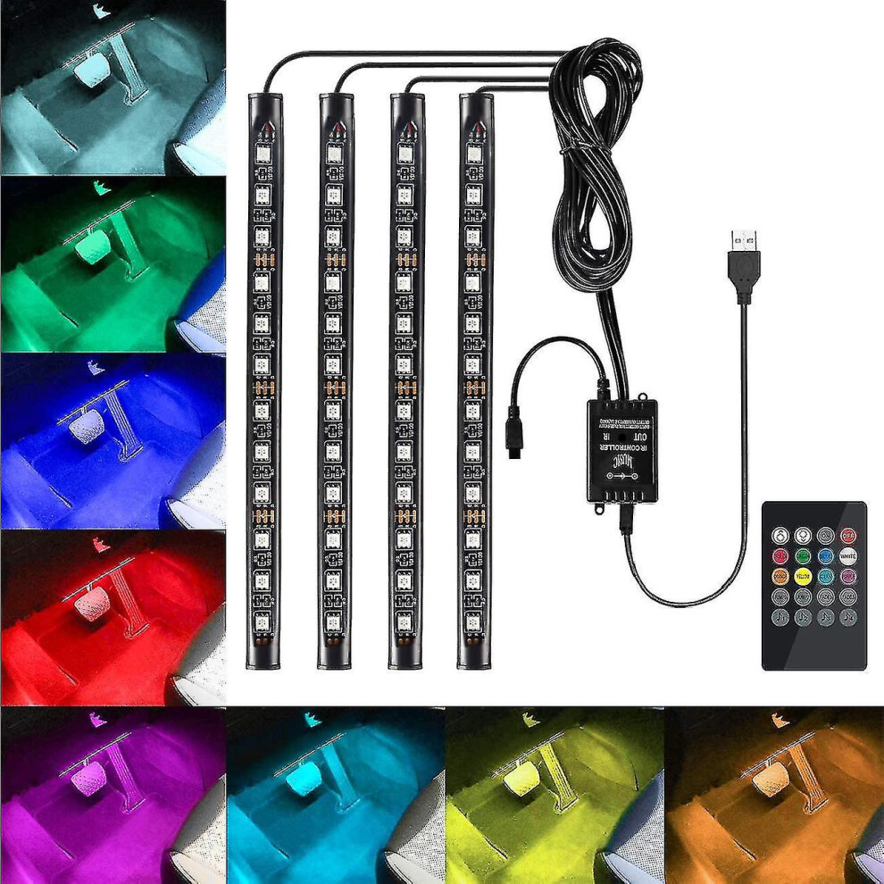 Car Interior Led Ambient Strip, Usb Rechargeable With Voice Control Easy Installation Light 6901508434035