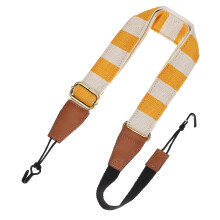 Adjustable Ukulele Strap No Drill with J Hook for Soprano Concert Tenor Orange Yellow Plaid