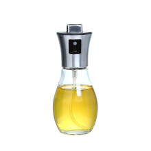 Glazen olijfoliedispenser met roestvrijstalen schenktuit, 200 ml inhoud voor nauwkeurige en eenvoudige dosering.
