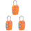 3Pcs Durable Tsa Approved Orange Combination Locks for Luggage 3