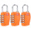 3Pcs Durable Tsa Approved Orange Combination Locks for Luggage 5