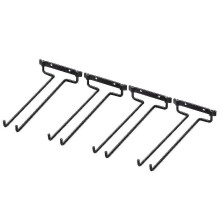 4-Piece Wine Glass Rack Wall Mounted Under Cabinet, Black Iron with Simple Installation Prevents Chipping