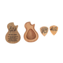Wooden Guitar Pick Holder Case with Secure Storage and Durable Compact Organizer Box