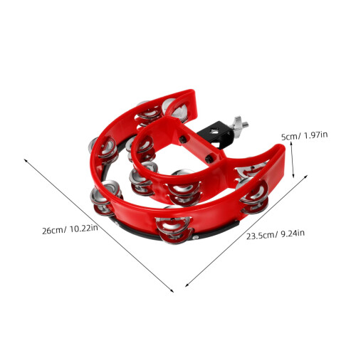 Drum Set Tambourine Double Row Hi Hat Mount Lightweight ABS for Broad Compatibility and Durability 1