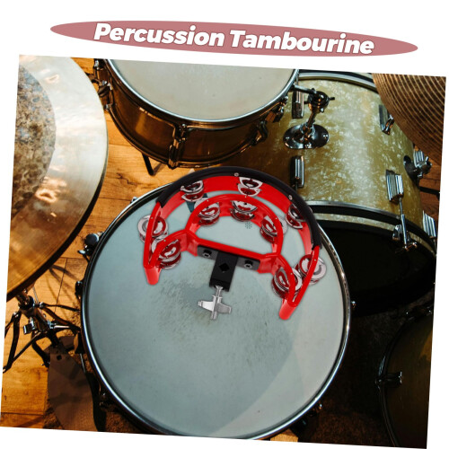 Drum Set Tambourine Double Row Hi Hat Mount Lightweight ABS for Broad Compatibility and Durability 2