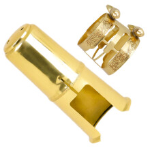 Alto Saxophone Ligature and Cap Set with Brass Cap, Secure Reed Position, Durable Clamp Design