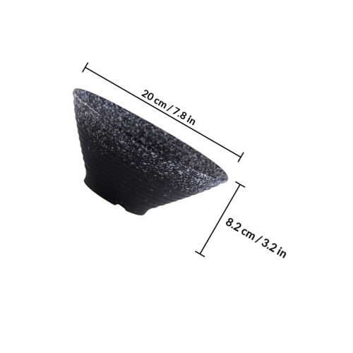 1Pc Creative Ceramic Ramen Bowl Salad Snack Dish Black 1