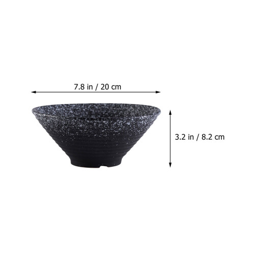 1Pc Creative Ceramic Ramen Bowl Salad Snack Dish Black 2