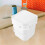 2Pcs White Plastic Paint Storage Bucket with Lid Lightweight Handle 5