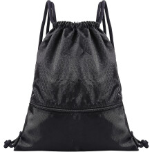 Bolsa deportiva impermeable con cordón, 42x47 cm, gran capacidad, nailon resistente, ideal para gimnasio, escuela y viajes.