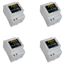 4X Din Rail AC Monitor 6IN1 40-300V 100A Voltage Current Power Factor Active KWH Electric  Frequency Meter