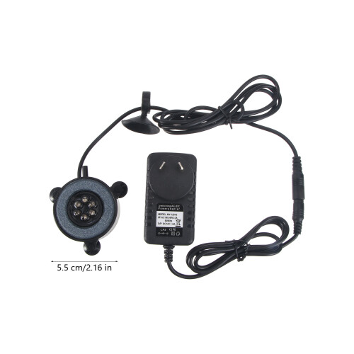 Fish Tank Light Black Round LED Diving Bubble Light for Aquariums 1
