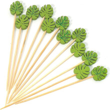 Biologisch abbaubare Cocktailspieße aus Bambus, 100er-Packung, lebensmittelecht, handgefertigt, für Kinderparty-Häppchen