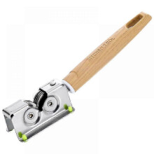 Affilacoltelli manuale da cucina con base antiscivolo, sistema di affilatura a 2 fasi per lame lisce e seghettate.