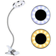 360 Bendable Magnifying Desk Lamp with Adjustable Warm to Cool White Light, Eye Care, No Blue Light, USB Powered, Metal Base