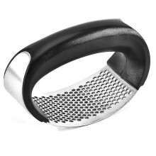 Prensa de ajos basculante de acero inoxidable 304 - Apta para lavavajillas - Mango ergonómico - Tritura eficazmente semillas de jengibre y nueces