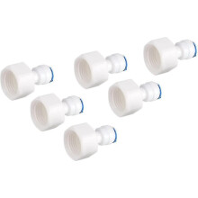 Snelkoppelingen voor waterfilters, 6-pack 1/4 inch naar 1/2 inch adapters, lekvrij ontwerp, eenvoudige installatie zonder gereedschap.
