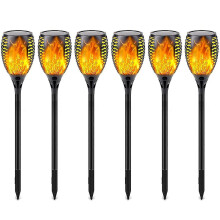6-teiliges Solar-Flammenlichter-Set mit Dämmerungssensor, Solarladefunktion und wasserdichtem Design für die Außendekoration