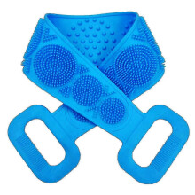 Dual-Sided Silicone Back Scrubber, Exfoliating Brush Massager for Deep Cleansing and Relaxation, Long Handle Bath Accessory