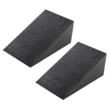 Squat Ramps with Stretch Cords, 2-Piece Set for Stability Injury Prevention, Heel Elevation Board for Squats, Deadlifts, Calf Stretch