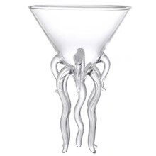 Copo de Cocktail de Borossilicato com Base Espessa e Sólida em Forma de Polvo para Prevenir Derramamentos 155ml Copo Branco para Bar