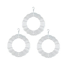 3 Pack of 8" Aluminium Wind Chimes, Blank for Custom Printing DIY, 3D Rotating Design for Home Outdoor Decoration