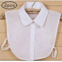 Detachable False Collar for Women, Thickened Cotton Blend with 5 Buttons Adjustable Side Ties for Secure Fit, Fashion Layering Accessory