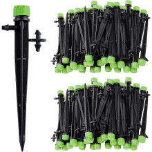 8-Hole 360-Degree Adjustable Drip Nozzles with Flow Control (0-70L/h), for 1/4” Drip Hoses, Corrosion Resistant for Garden Greenhouse