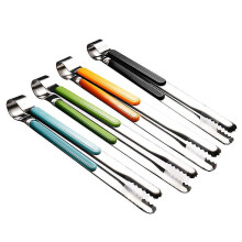 4-teiliges Edelstahl-Grillzangen-Set, 25 cm, mit hitzebeständigen Griffen und gezahnten Backen für Grillküche