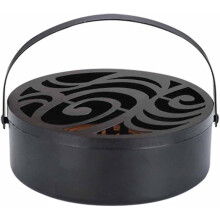 Stainless Steel Mosquito Coil Holder with Lid and Cleaning Tools, Flower-Shaped Holes for Effective Aroma Diffusion, Safe Handle Design