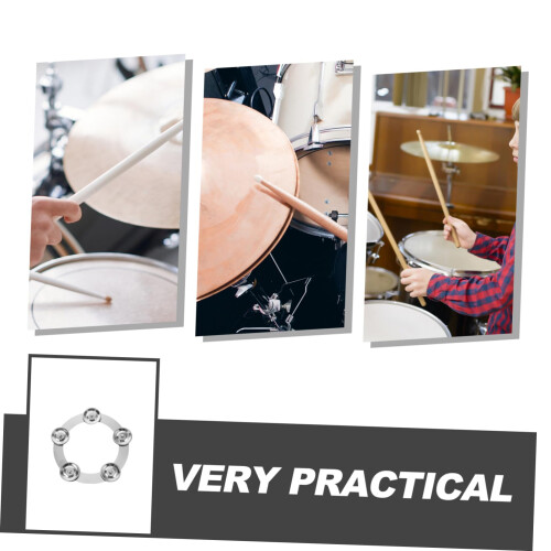 Drum Tambourine Hi Hat with Dual Function for Drum Set Cymbal Mounted Ring Accessory 1