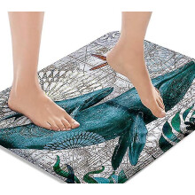 Non-Slip Bathroom Floor Mat with Quick-Dry Microfiber, 40cm x 60cm Waterproof Machine Washable Mat for Safety Bathroom