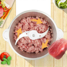 Food Processor, 300W Dual Speed Electric Chopper with 4 Stainless Steel Blades for Meat, Vegetables and Nuts