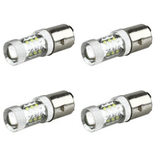 4X 80W BA20D H6 White 16 LED Motorcycle MotorBike/Moped/ATV Headlight Bulb